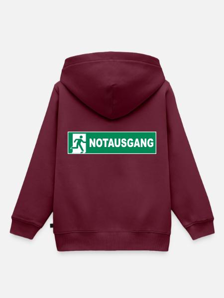 Der echte Notausgang! - Kinder Premium Organic Hoodie - Burgunderrot