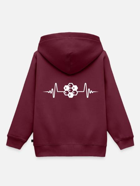 Imker Puls symbol - Kinder Premium Organic Hoodie - Burgunderrot