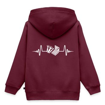 Make Up Kosmetik Puls - Kinder Premium Organic Hoodie - Burgunderrot - Hinten - AI Model Kid Female (0cm)
