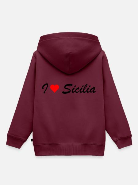Sizilien - Kinder Premium Organic Hoodie - Burgunderrot