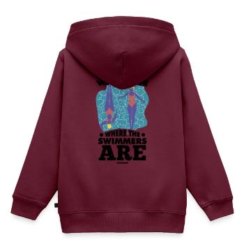 Schwimmen Bademeister Schwimmkurs Freibad Geschenk - Kinder Premium Organic Hoodie - Burgunderrot - Hinten - AI Model Kid Female (0cm)