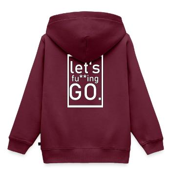 workout - Kinder Premium Organic Hoodie - Burgunderrot - Hinten - AI Model Kid Female (0cm)