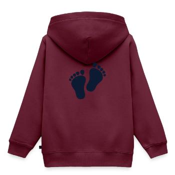 Füße - Kinder Premium Organic Hoodie - Burgunderrot - Hinten - AI Model Kid Female (0cm)