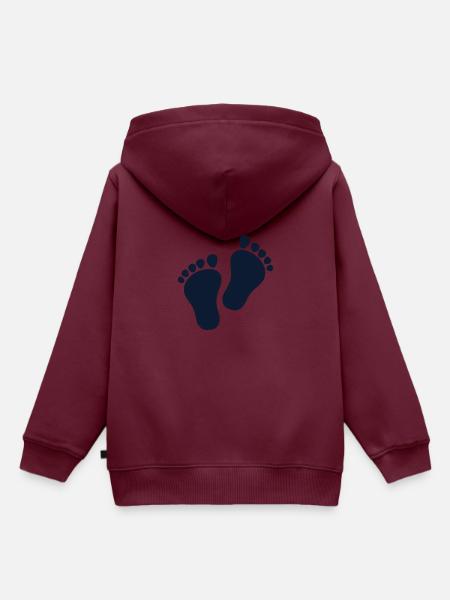 Füße - Kinder Premium Organic Hoodie - Burgunderrot