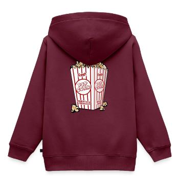 Popcorn - Kinder Premium Organic Hoodie - Burgunderrot - Hinten - AI Model Kid Female (0cm)