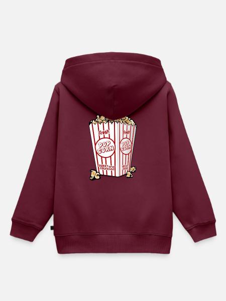 Popcorn - Kinder Premium Organic Hoodie - Burgunderrot