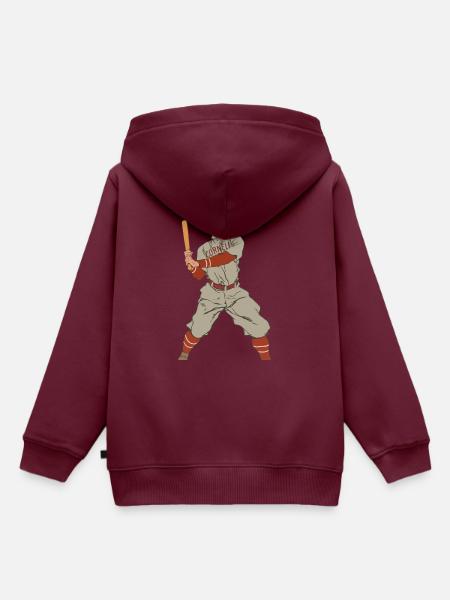 Baseball - Kinder Premium Organic Hoodie - Burgunderrot