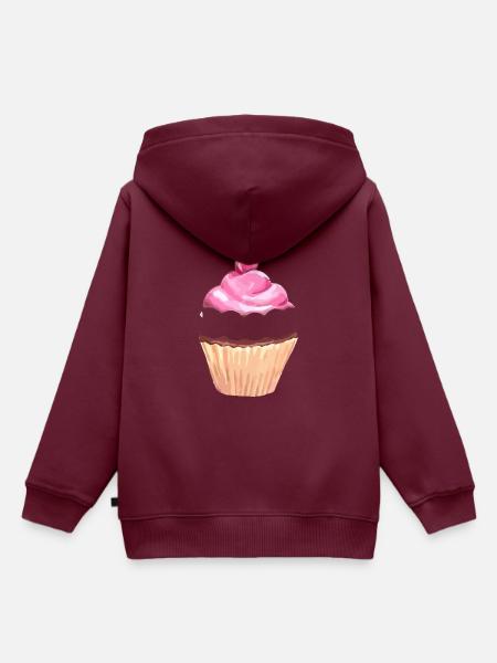 Cupcake Love Kirsche - Kinder Premium Organic Hoodie - Burgunderrot