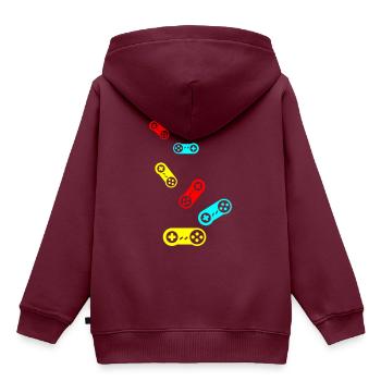 Gamepad Symbol Gamer - Kinder Premium Organic Hoodie - Burgunderrot - Hinten - AI Model Kid Female (0cm)