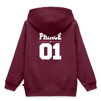 PRINCE - Kinder Premium Organic Hoodie - Burgunderrot - Hinten - AI Model Kid Female (0cm)