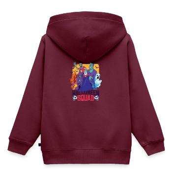 Halloween squad! - Kinder Premium Organic Hoodie - Burgunderrot - Hinten - AI Model Kid Female (0cm)