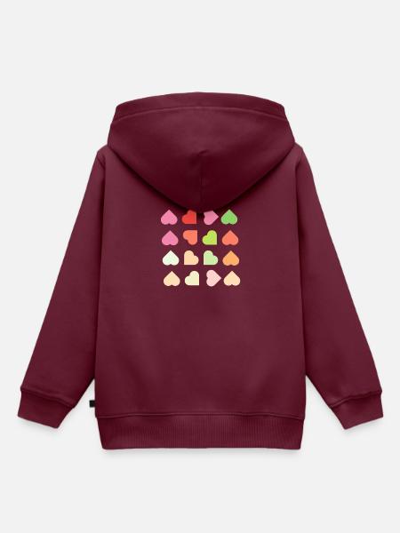 Herzen - Kinder Premium Organic Hoodie - Burgunderrot