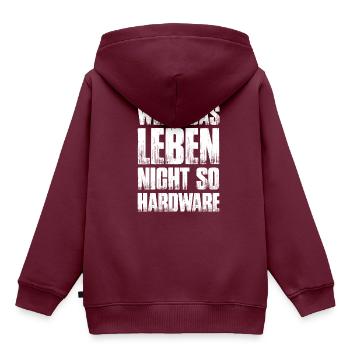 Wenn das Leben nicht so Hardware - Admin - Kinder Premium Organic Hoodie - Burgunderrot - Hinten - AI Model Kid Female (0cm)
