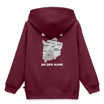 Mülheim an der Ruhr - Kinder Premium Organic Hoodie - Burgunderrot - Hinten - AI Model Kid Female (0cm)