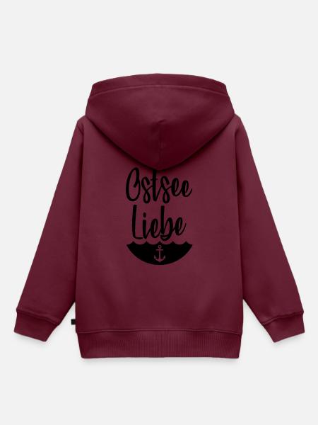 OSTSEE LIEBE KÜSTE - Kinder Premium Organic Hoodie - Burgunderrot