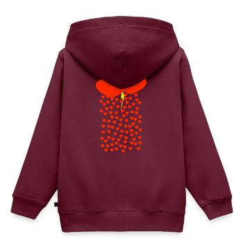 Lieber Sturm - Kinder Premium Organic Hoodie - Burgunderrot - Hinten - AI Model Kid Female (0cm)