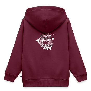 heavy metal blasmusik | musikverein blaskapelle - Kinder Premium Organic Hoodie - Burgunderrot - Hinten - AI Model Kid Female (0cm)