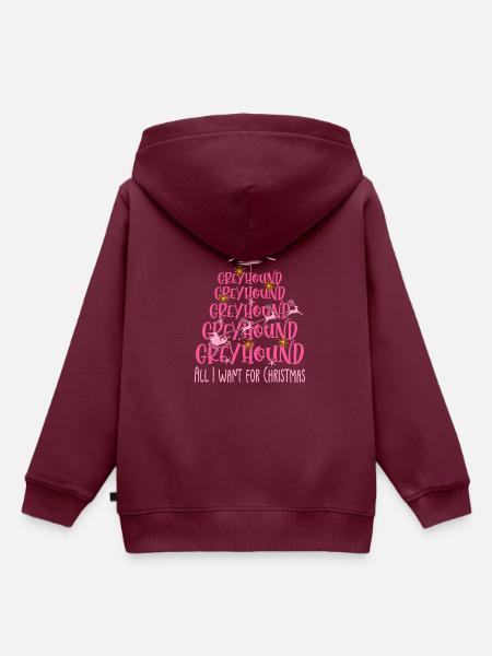 Windhund Hund Weihnachten Hunderasse - Kinder Premium Organic Hoodie - Burgunderrot