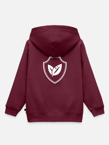 Blatt Ökologie Wappen - Kinder Premium Organic Hoodie - Burgunderrot