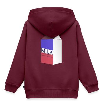 Milch - Kinder Premium Organic Hoodie - Burgunderrot - Hinten - AI Model Kid Female (0cm)