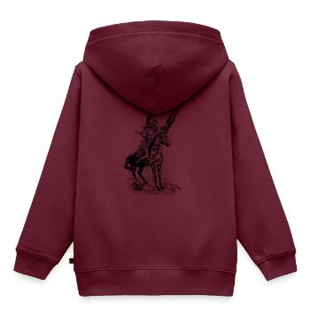 indian indianer american tent zelt teepee tomahawk - Kinder Premium Organic Hoodie - Burgunderrot - Hinten - AI Model Kid Female (0cm)