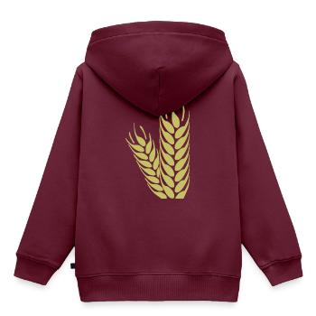 getreide corn cereal wheat weizen veggie gemuese v - Kinder Premium Organic Hoodie - Burgunderrot - Hinten - AI Model Kid Female (0cm)