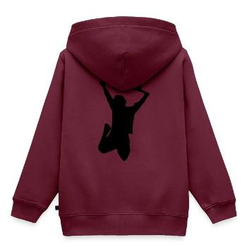 Skateboard - Kinder Premium Organic Hoodie - Burgunderrot - Hinten - AI Model Kid Female (0cm)