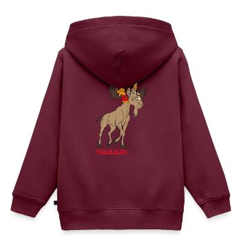 Yakari mit Elch - Kinder Premium Organic Hoodie - Burgunderrot - Hinten - AI Model Kid Female (0cm)