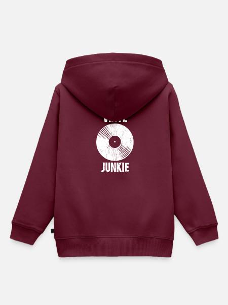 Vinyl Junkie - Kinder Premium Organic Hoodie - Burgunderrot