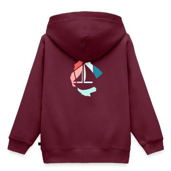 Segelboote - Kinder Premium Organic Hoodie - Burgunderrot - Hinten - AI Model Kid Female (0cm)