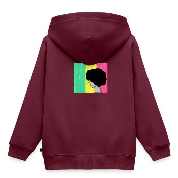 Afro Latina und stolzes Muttertagsfrauensalsageschenk - Kinder Premium Organic Hoodie - Burgunderrot - Hinten - AI Model Kid Female (0cm)