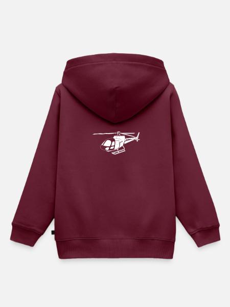 helicopter hubschrauber - Kinder Premium Organic Hoodie - Burgunderrot