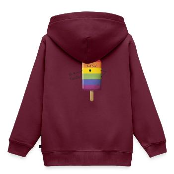 No Vanilla Eis - Kinder Premium Organic Hoodie - Burgunderrot - Hinten - AI Model Kid Female (0cm)