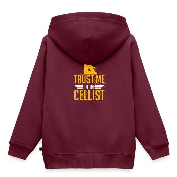 Cello - Kinder Premium Organic Hoodie - Burgunderrot - Hinten - AI Model Kid Female (0cm)