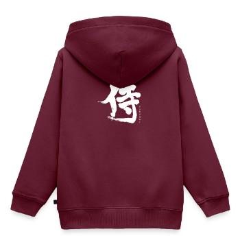 ronin samurai japanische flagge japan zeichen - Kinder Premium Organic Hoodie - Burgunderrot - Hinten - AI Model Kid Female (0cm)