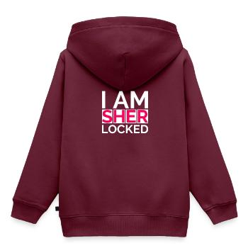 sherlocked! Sherlock Holmes Fan Geschenk Serie - Kinder Premium Organic Hoodie - Burgunderrot - Hinten - AI Model Kid Female (0cm)