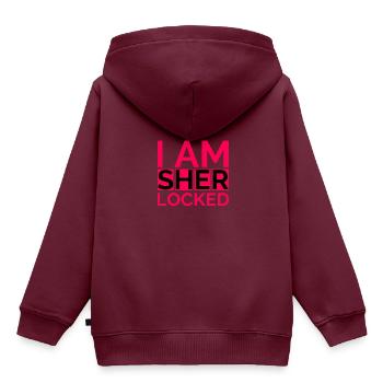 sherlocked! Sherlock Holmes Fan Geschenk Serie - Kinder Premium Organic Hoodie - Burgunderrot - Hinten - AI Model Kid Female (0cm)
