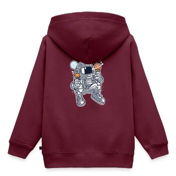 Ice Cream Astronaut - Kinder Premium Organic Hoodie - Burgunderrot - Hinten - AI Model Kid Female (0cm)