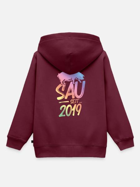 2019 Geile Sau - Kinder Premium Organic Hoodie - Burgunderrot