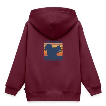 Eichhörnchen - Kinder Premium Organic Hoodie - Burgunderrot - Hinten - AI Model Kid Female (0cm)