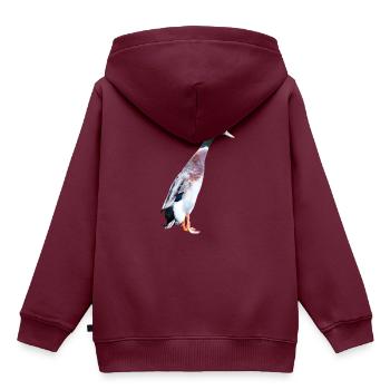 Laufenten sind perfekte Begleiter für Gärtner - Kinder Premium Organic Hoodie - Burgunderrot - Hinten - AI Model Kid Female (0cm)