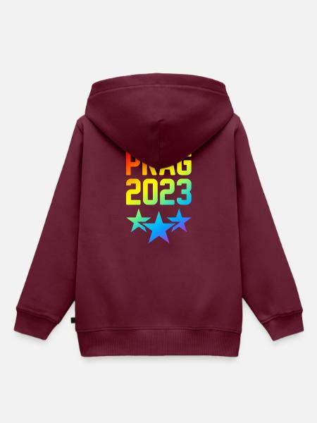 Prag 2023 - Kinder Premium Organic Hoodie - Burgunderrot