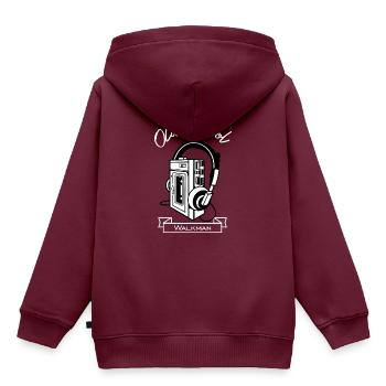 Walkman Old School - Kinder Premium Organic Hoodie - Burgunderrot - Hinten - AI Model Kid Female (0cm)