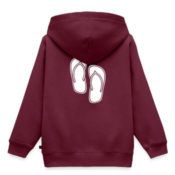 flip flops symbol icon - Kinder Premium Organic Hoodie - Burgunderrot - Hinten - AI Model Kid Female (0cm)