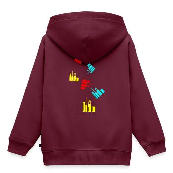Make Up Kosmetik Icon - Kinder Premium Organic Hoodie - Burgunderrot - Hinten - AI Model Kid Female (0cm)