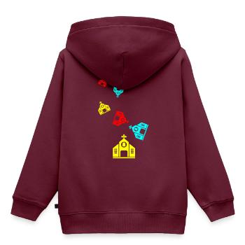 Kirche glaube - Kinder Premium Organic Hoodie - Burgunderrot - Hinten - AI Model Kid Female (0cm)