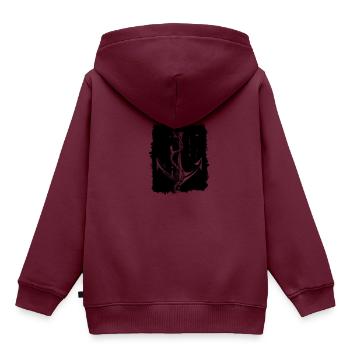 Anker mit Seil - Nautik Seefahrer Pier Maritim - Kinder Premium Organic Hoodie - Burgunderrot - Hinten - AI Model Kid Female (0cm)