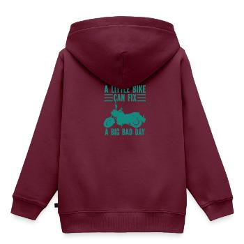 Motorrad Motocross Bike Racing Motorsport - Kinder Premium Organic Hoodie - Burgunderrot - Hinten - AI Model Kid Female (0cm)
