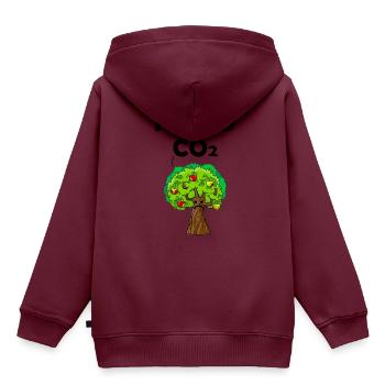 co2 ist gut für die welt - Kinder Premium Organic Hoodie - Burgunderrot - Hinten - AI Model Kid Female (0cm)