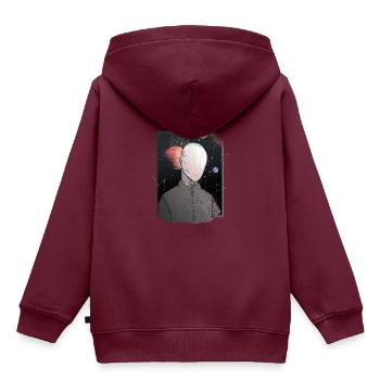 Science Fiction Galaxy - Kinder Premium Organic Hoodie - Burgunderrot - Hinten - AI Model Kid Female (0cm)